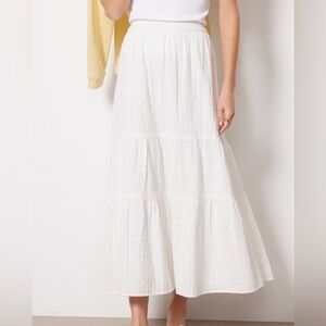 Faherty Cala windowpane midi skirt